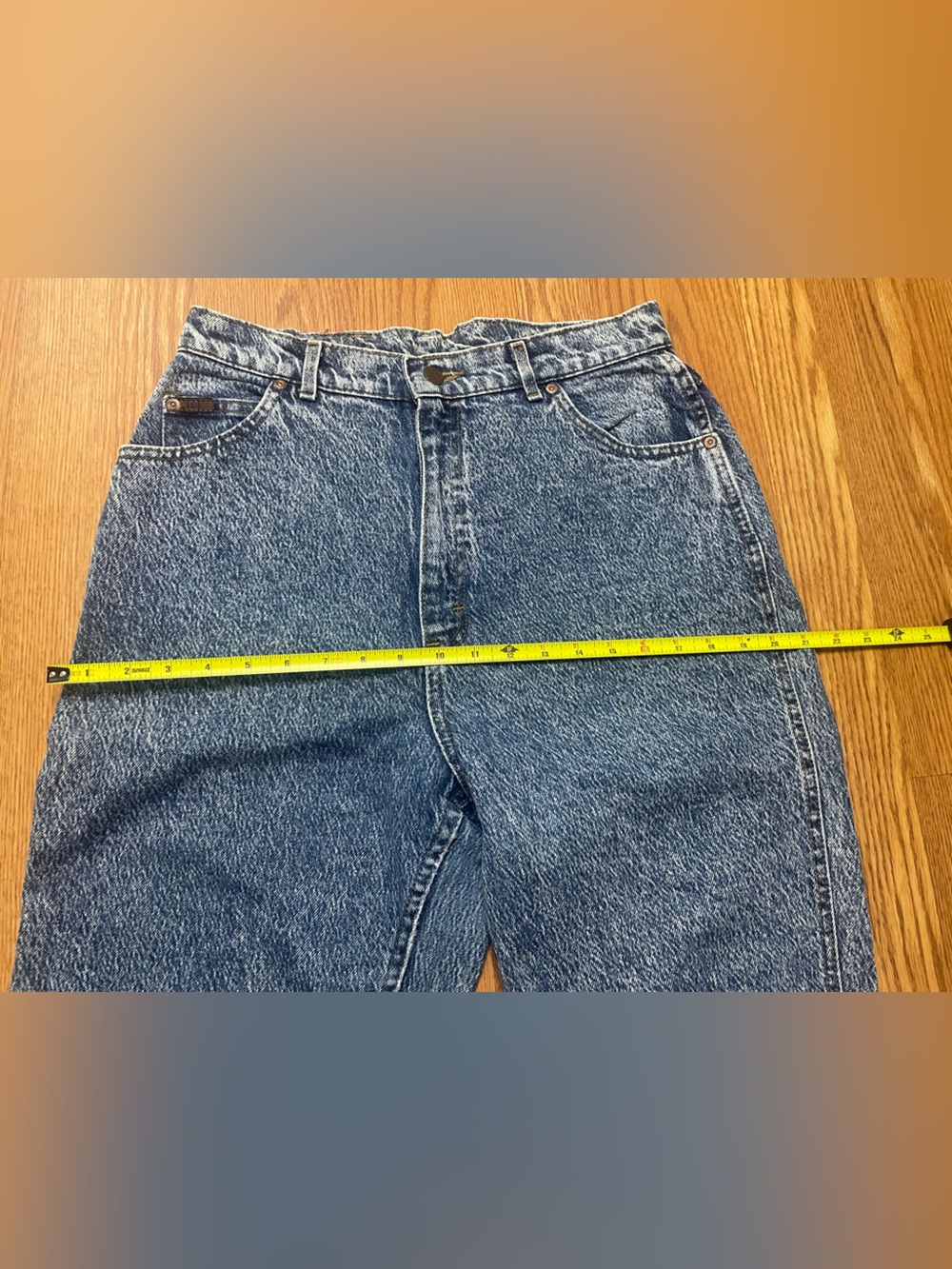 Vintage Lee High Waisted Acid Wash Mom Jeans Size 16 Petite 32x28 - Picture 11 of 14